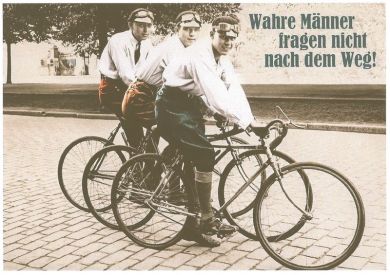 3 Männer auf Fahrrädern